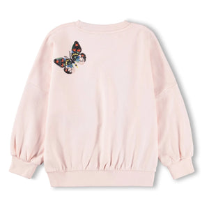 Molo - Sudadera Marika de algodón orgánico con mariposas | Rosa claro