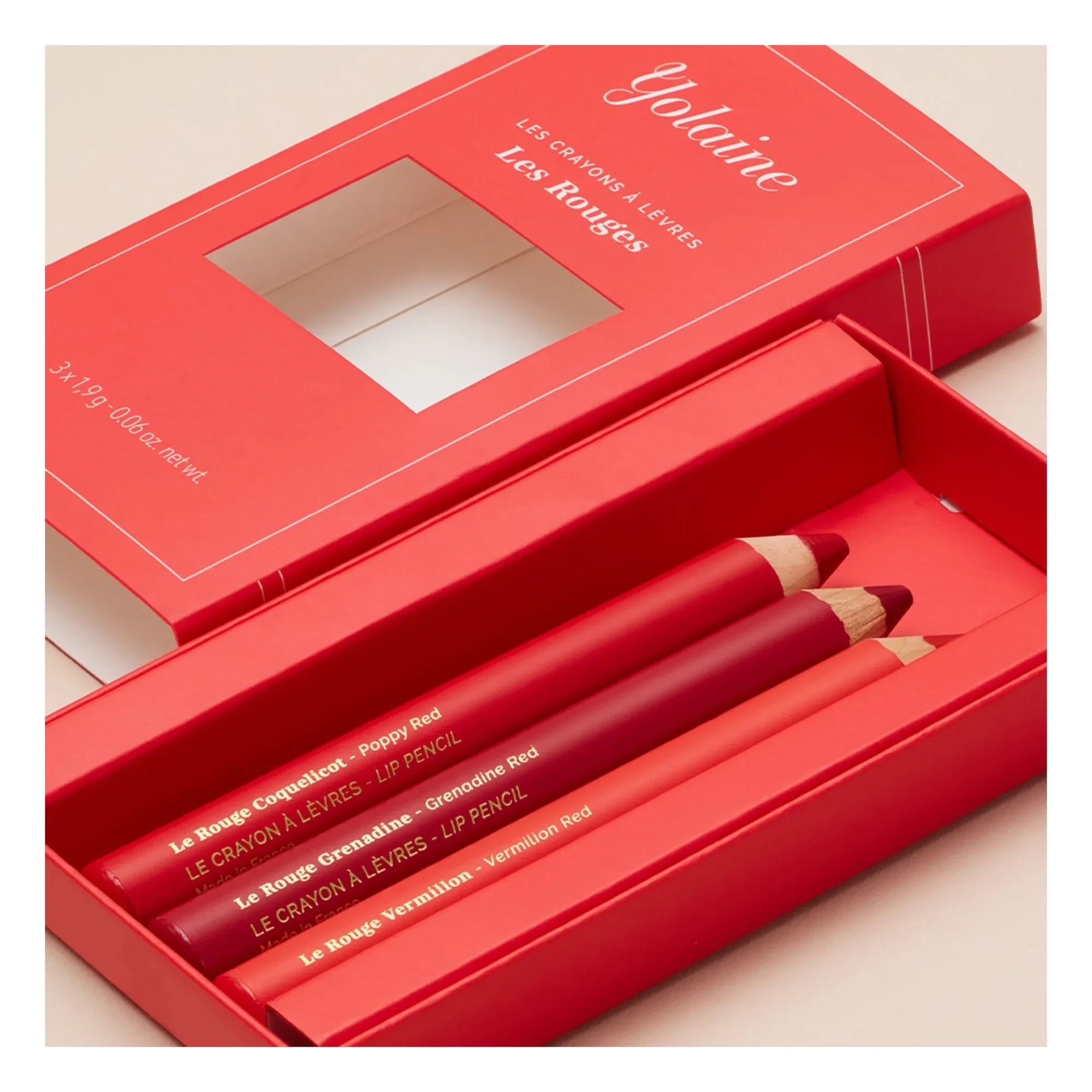 YOLAINE - Lápices labiales - Los Rojos - Set de 3