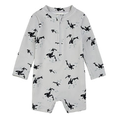 Petit Lem - Mono con textura de orcas de fibra reciclada resistente a los rayos UV | Gris