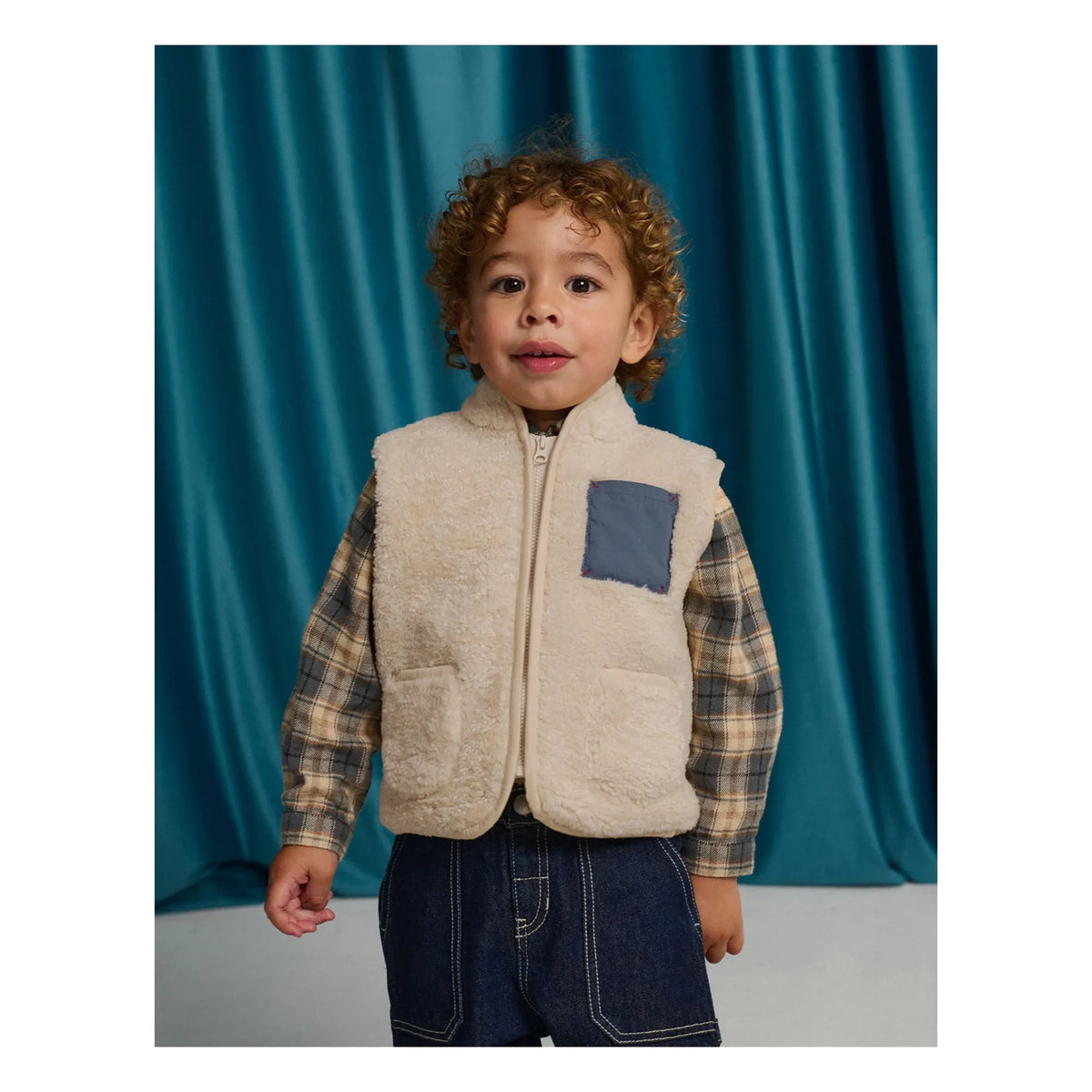Gingersnaps - Chaleco Orazio sin mangas Sherpa | Crudo