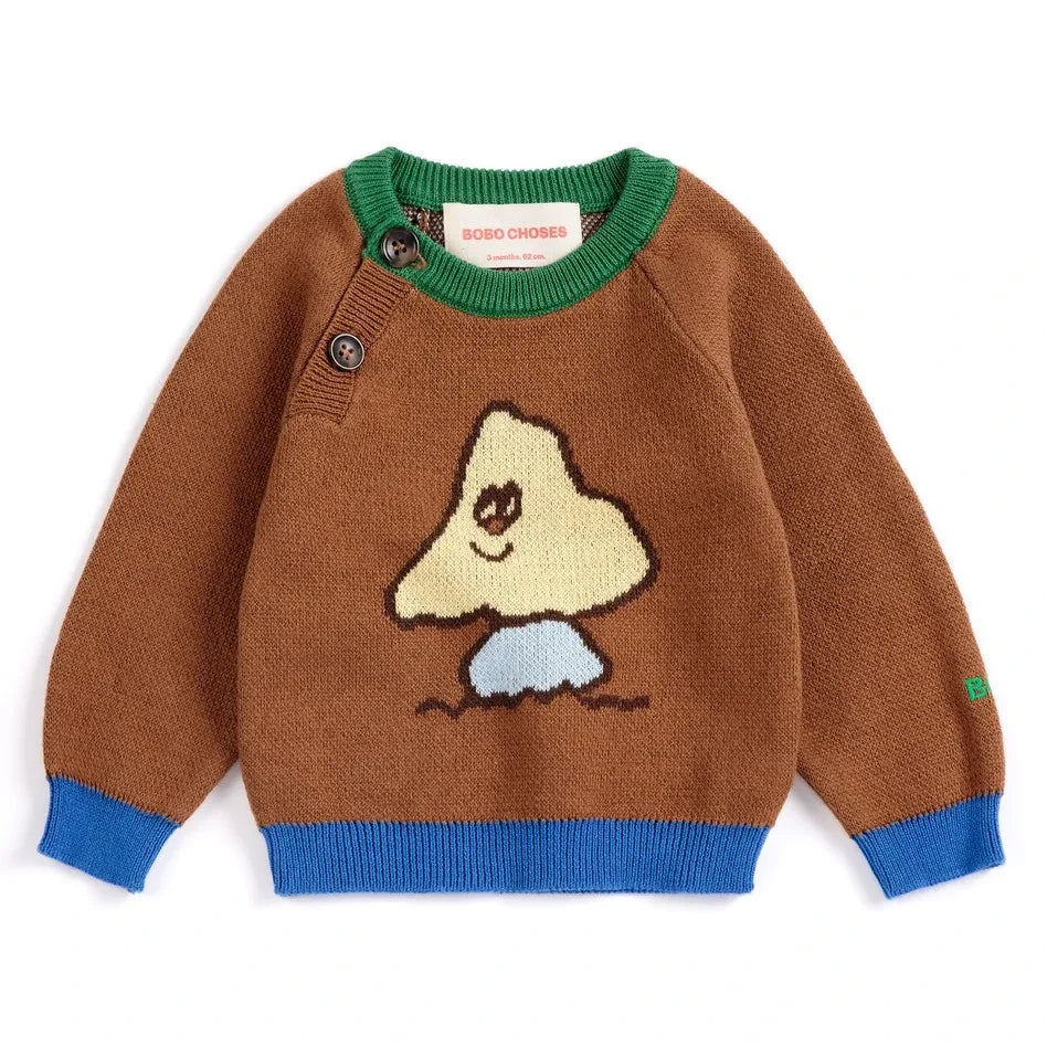 Bobo Choses - Jersey de algodón orgánico con setas | Marrón