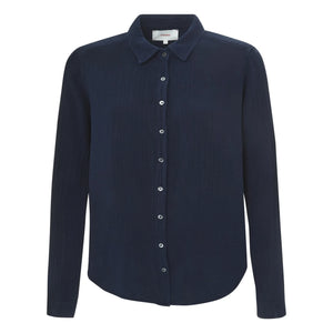 Xirena - Camisa de muselina de algodón Scout | Azul marino