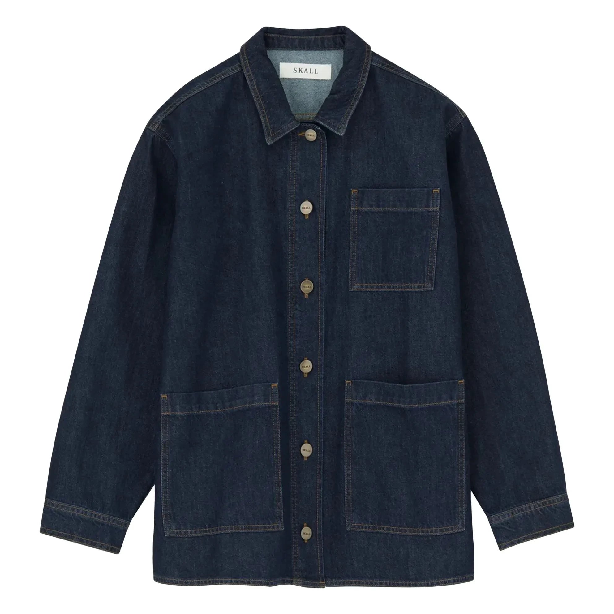 Skall Studio - Sobrecamisa Henny de algodón orgánico | Azul índigo