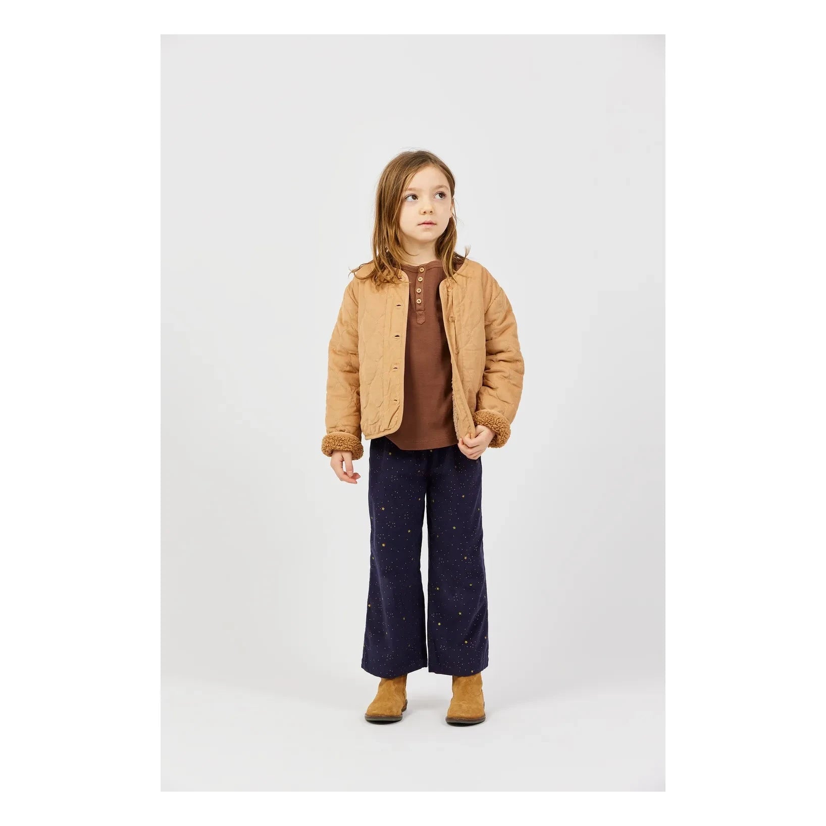 Arsène et Les Pipelettes - Chaqueta Sherpa Reversible de Algodón Orgánico | Camel