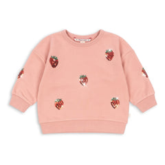 Konges Sløjd - Sudadera Lou de fresa con lentejuelas de algodón orgánico | Rosa