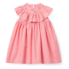 Copenhagen Colors - Vestido con cuello bordado de algodón orgánico | Rosa suave