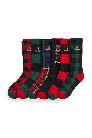 Polo Ralph Lauren Calcetines para Hombre, Paquete de 6