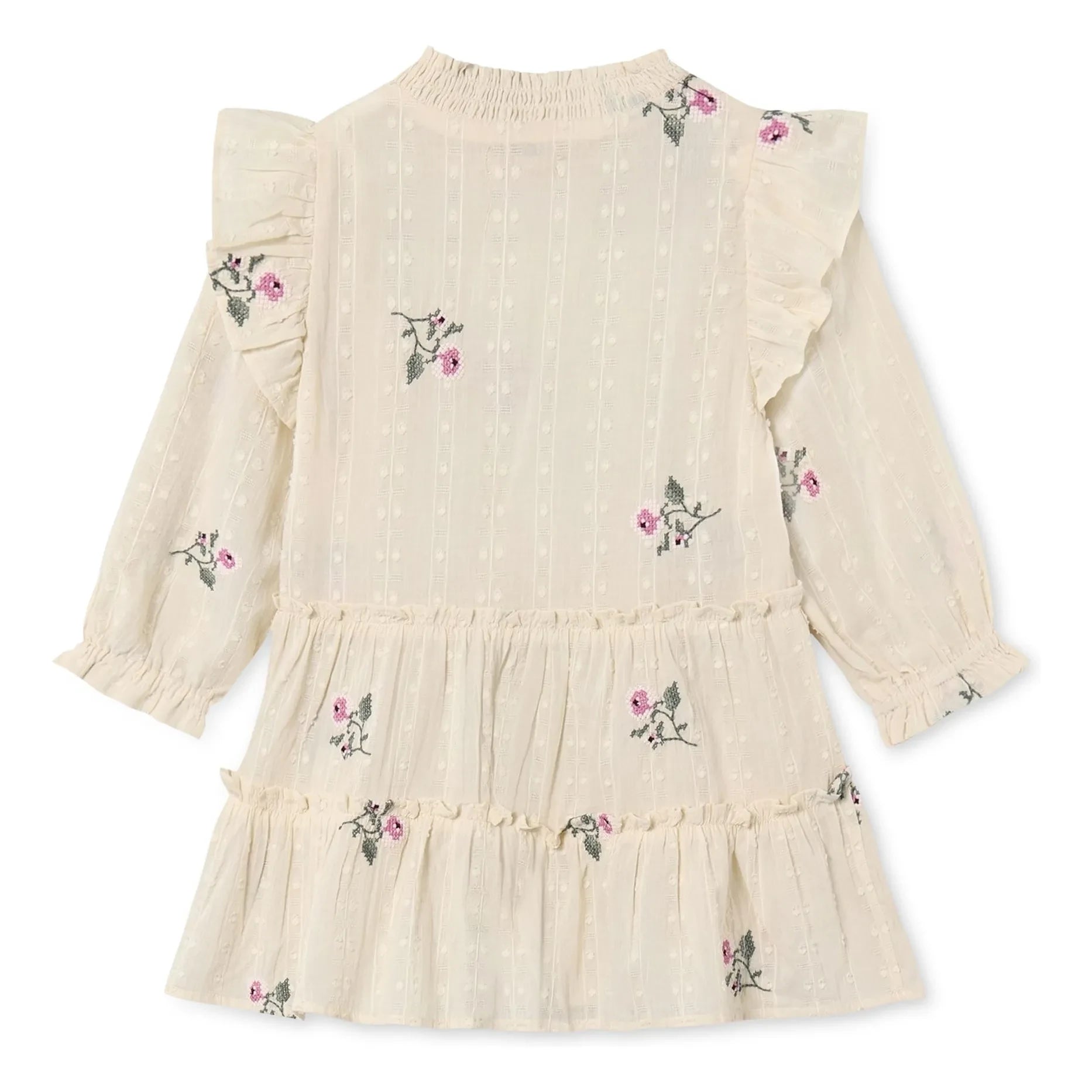 Fliink - Vestido Dobby de Flores | Crudo