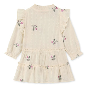 Fliink - Vestido Dobby de Flores | Crudo