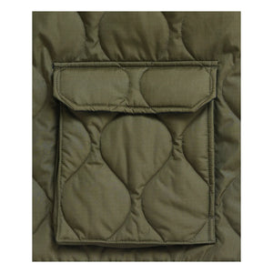 Taion - Abrigo largo acolchado unisex con cremallera | Verde oliva