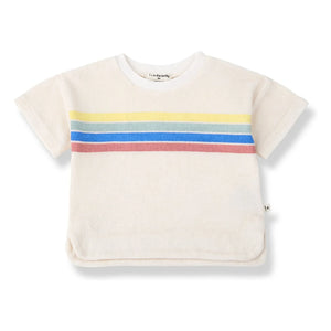 1+ in the family - Alocs Camiseta de Toalla a Rayas | Blanco