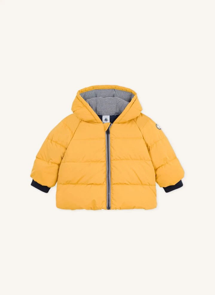 Petit Bateau - Abrigo de plumón liso para bebé | Amarillo