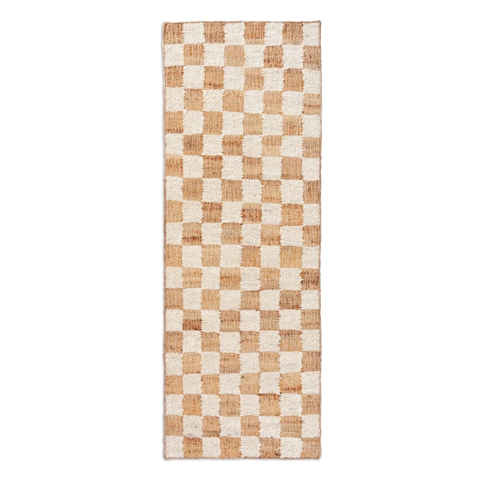 Ferm Living - Alfombras de lana y yute a cuadros | Blanco