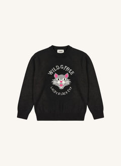 Finger in the nose - Sally Gato Negro Jersey de Merino | Negro