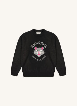 Finger in the nose - Sally Gato Negro Jersey de Merino | Negro