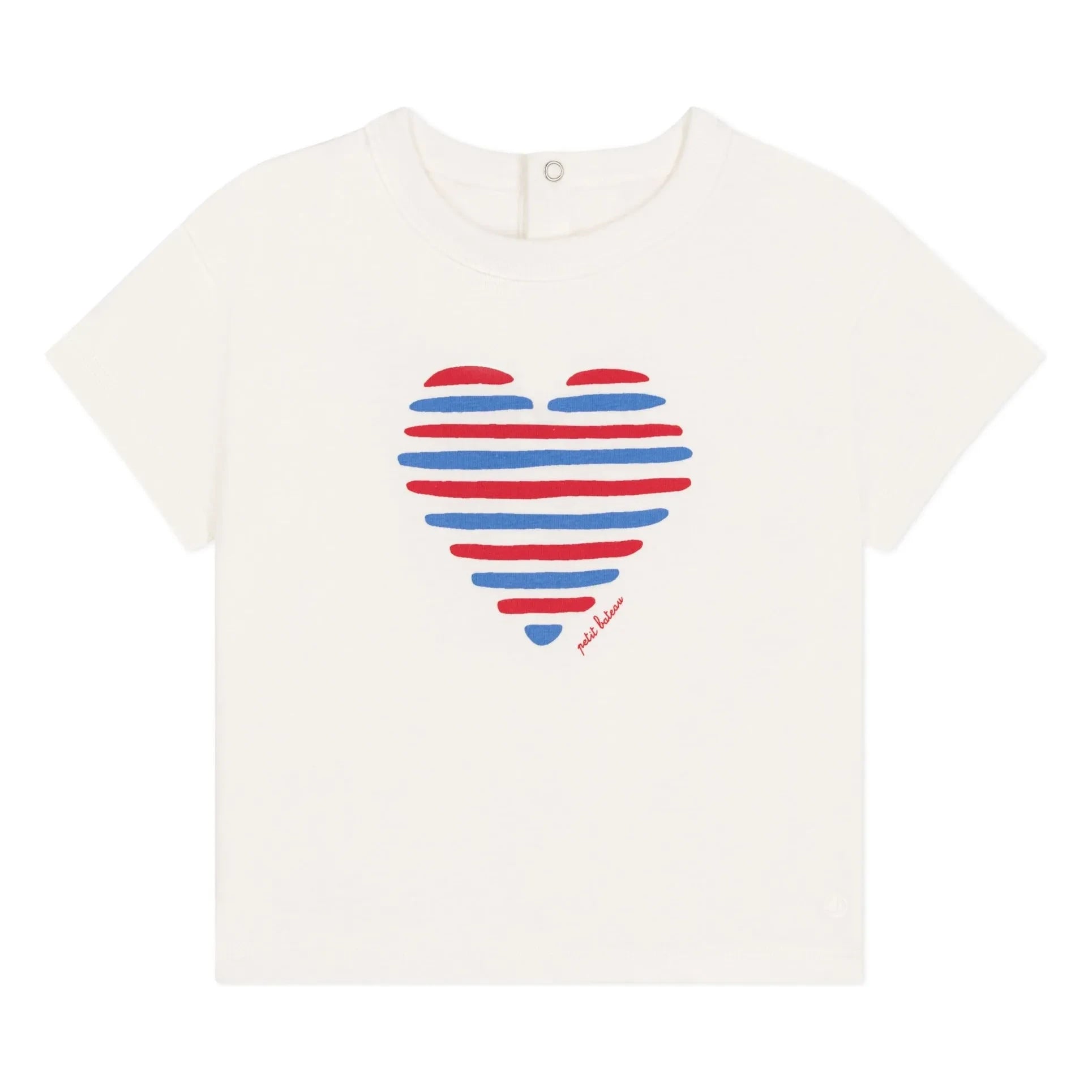 Petit Bateau - Camiseta Barlay Heart de Algodón Orgánico | Blanco