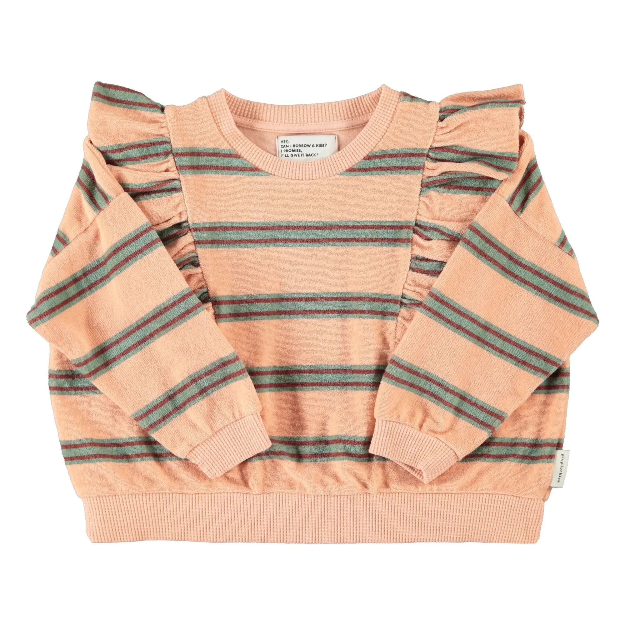 Piupiuchick - Sudadera de Algodón Orgánico a Rayas | Rosa