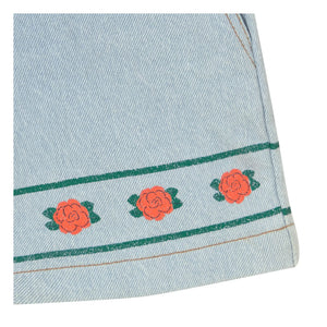 Tinycottons - Pantalones cortos vaqueros de flores | Azul claro
