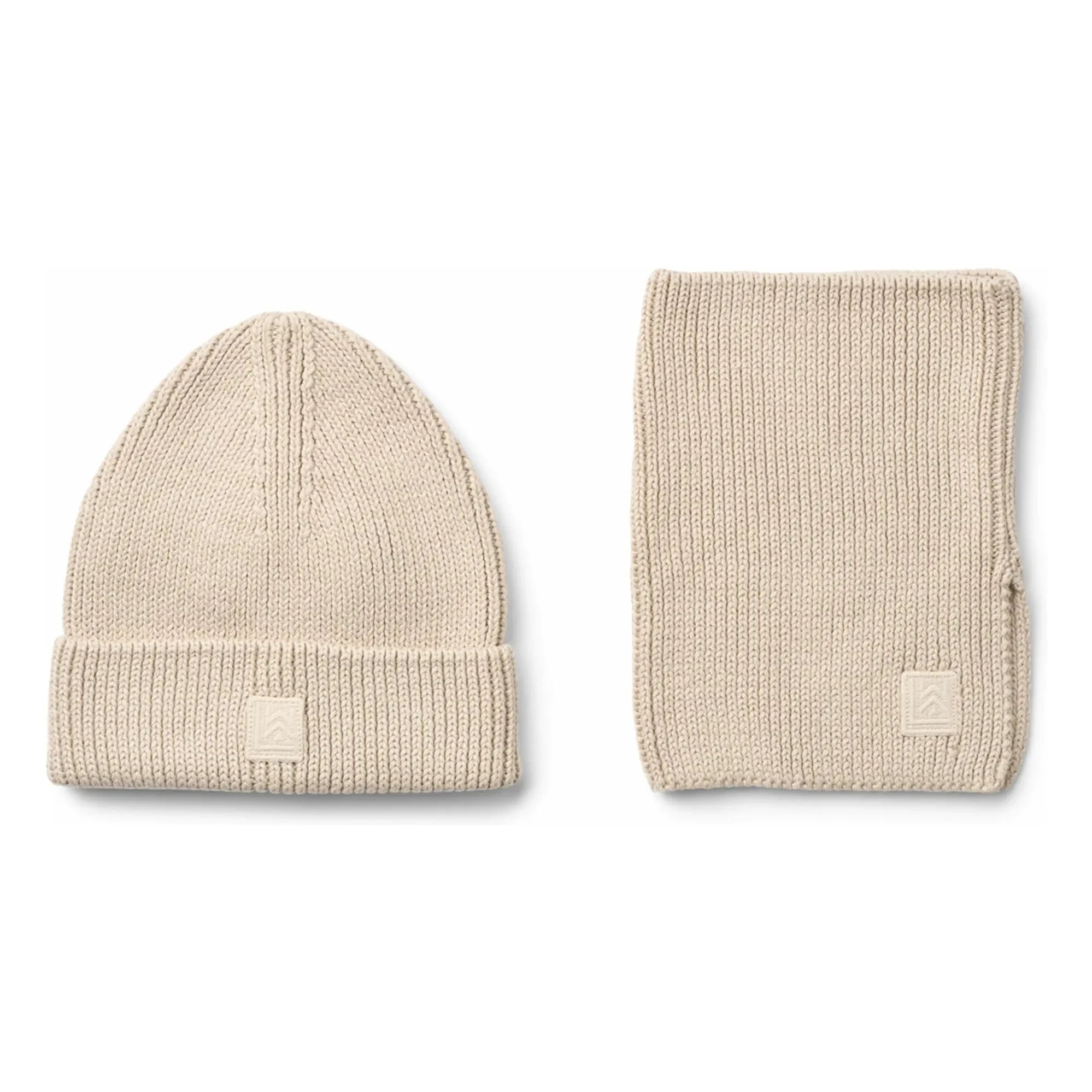 Liewood - Conjunto de gorro y braga de cuello de algodón orgánico Lina | Crudo
