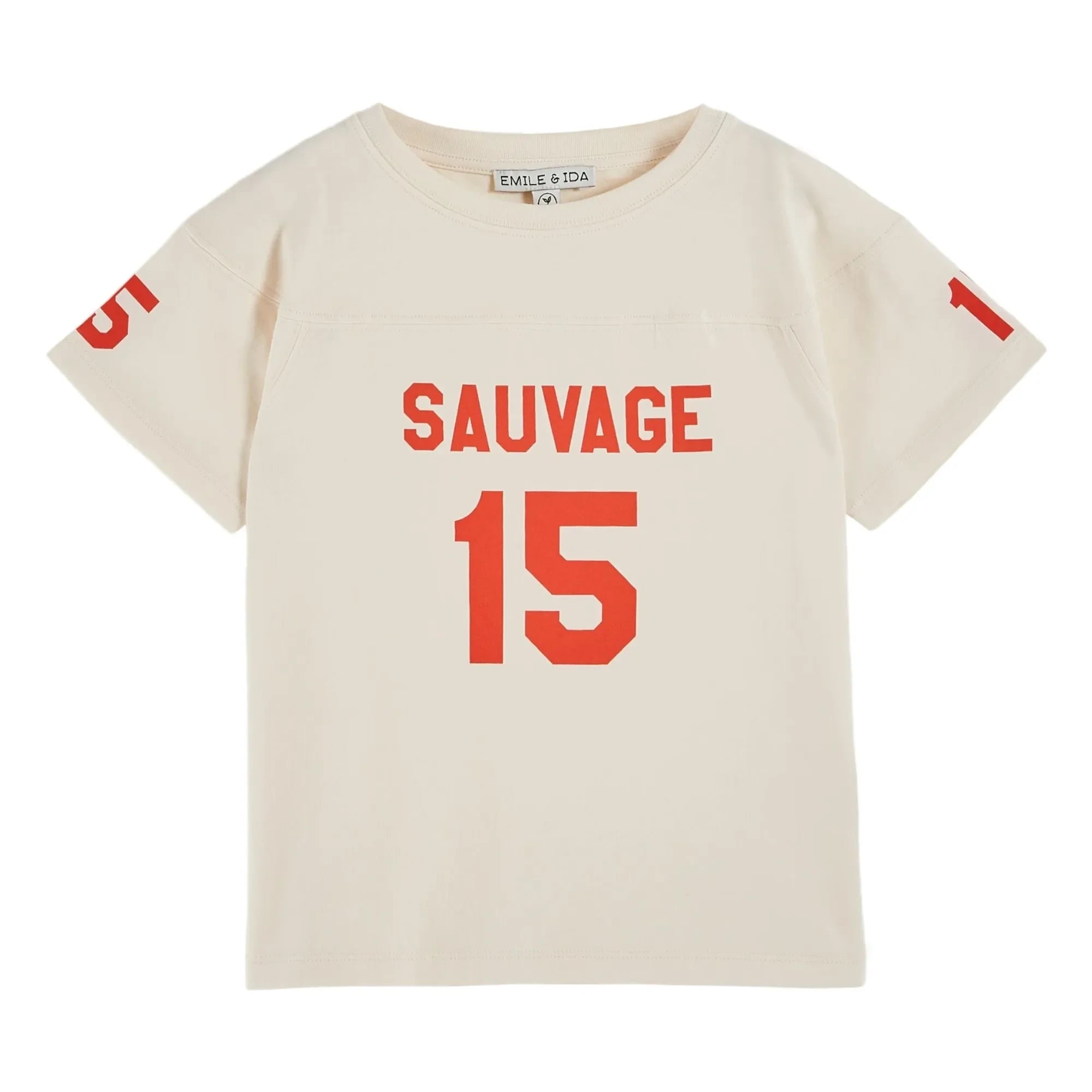 Emile et Ida - Camiseta de algodón orgánico Number | Crudo