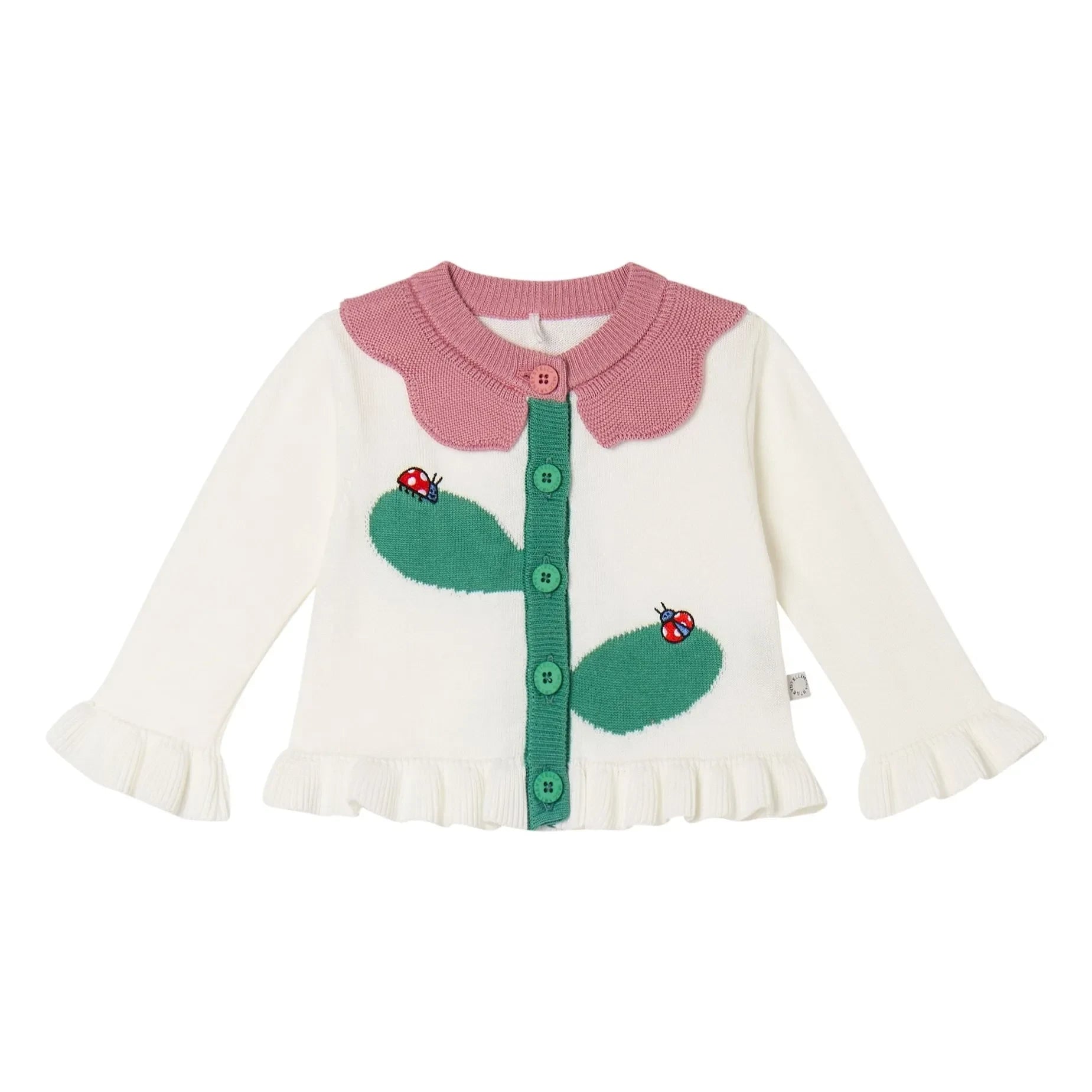 Stella McCartney Kids - Cárdigan floral de algodón orgánico | Marfil
