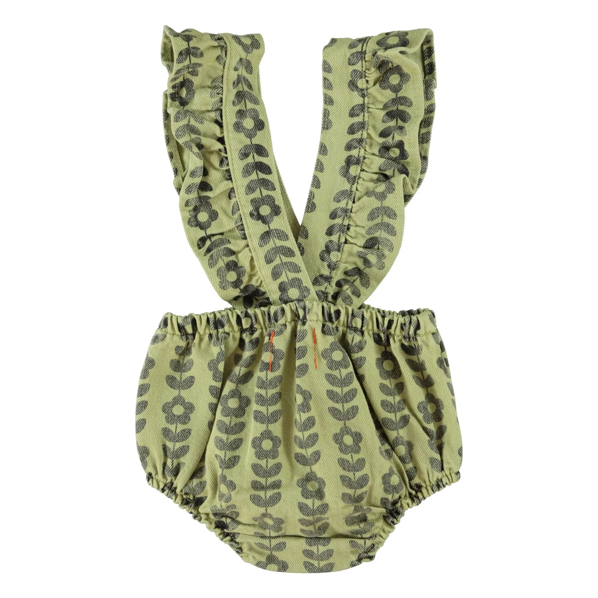 Piupiuchick - Bloomer floral sin tirantes de algodón orgánico | Verde