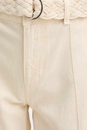 Pantalón de lino de mujer de pernera ancha Liu Jo