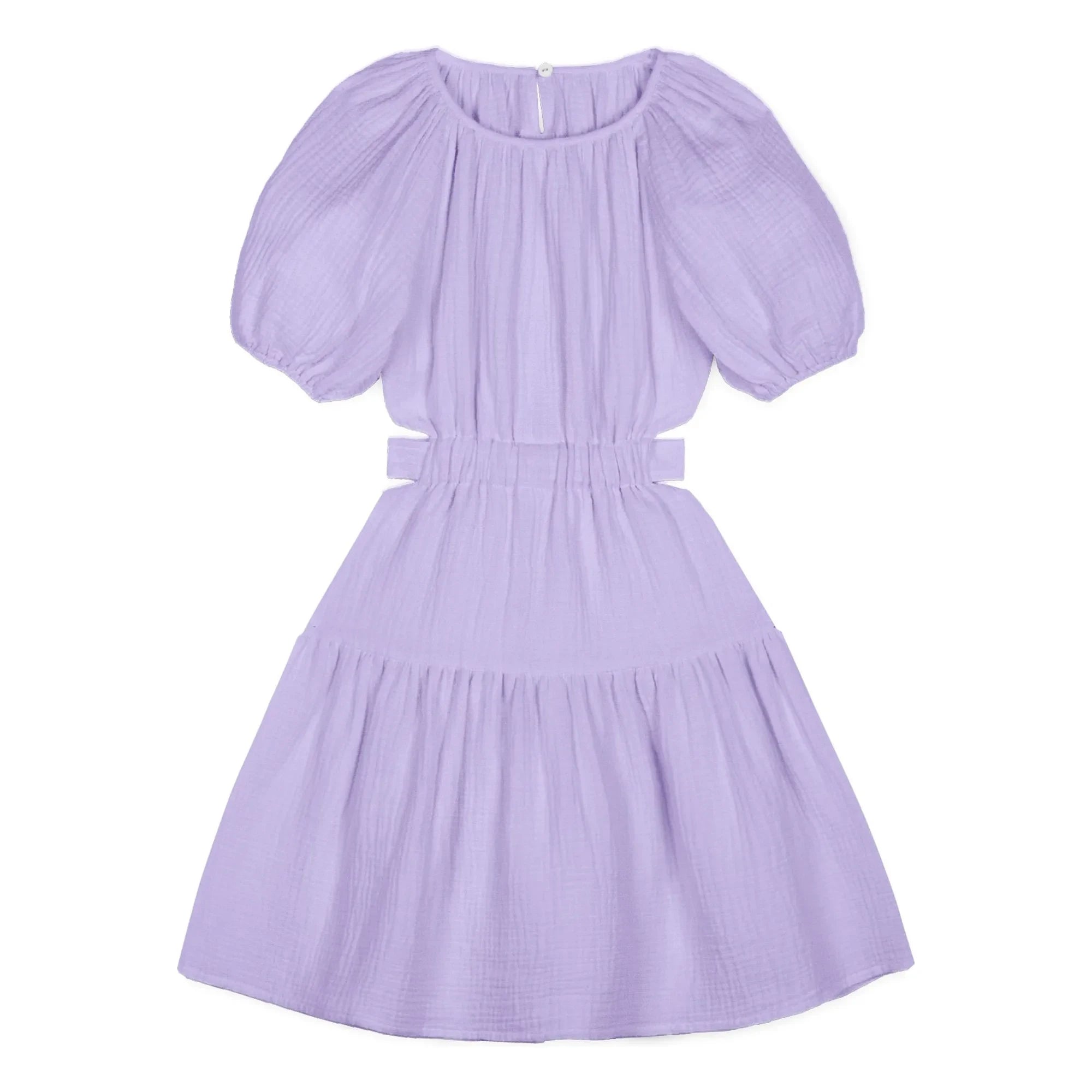 Mipounet - Vestido de Gasa de Algodón Orgánico Lila Marine