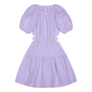 Mipounet - Vestido de Gasa de Algodón Orgánico Lila Marine