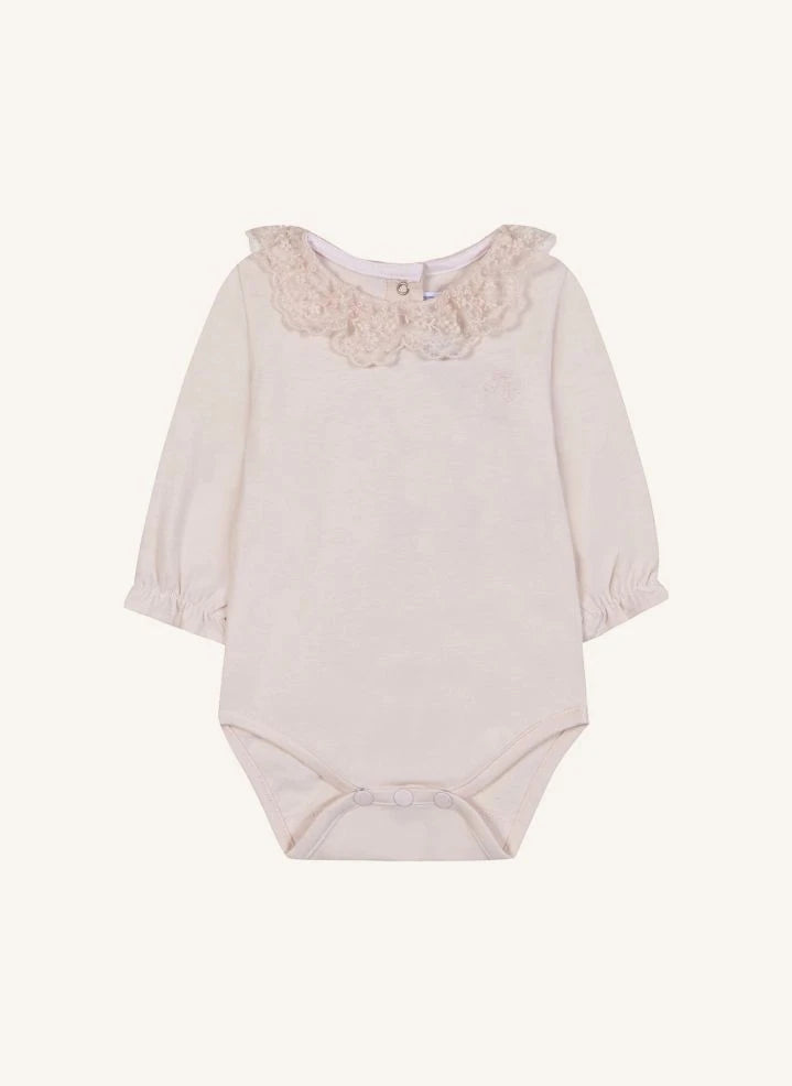 Tartine et Chocolat - Body con cuello de encaje | Rosa claro
