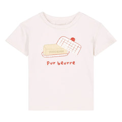 Studio Bohème - Camiseta con plato de mantequilla de algodón orgánico esencial | Crudo