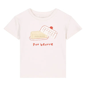 Studio Bohème - Camiseta con plato de mantequilla de algodón orgánico esencial | Crudo