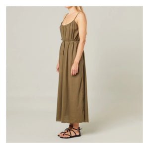 Maison Saint Julien - Vestido de gasa de algodón Palm Beach | Caqui