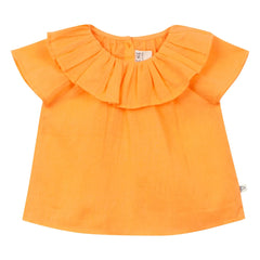 Arsène et Les Pipelettes - Blusa con cuello de voile de algodón orgánico | Naranja