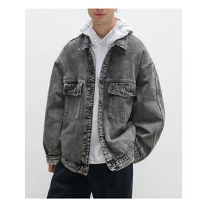 American Vintage - Chaquetas de algodón YopDay-B | Gris oscuro jaspeado
