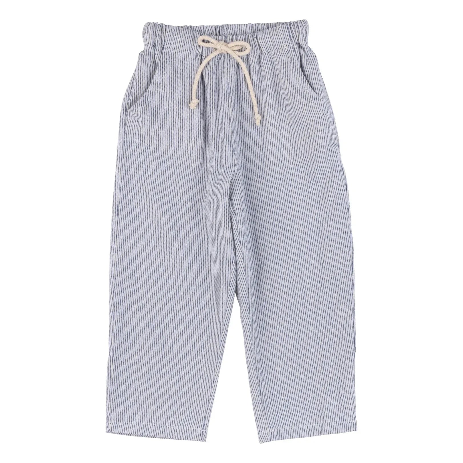 Babe & Tess - Pantalón atado a rayas Saint Tropez | Azul cielo