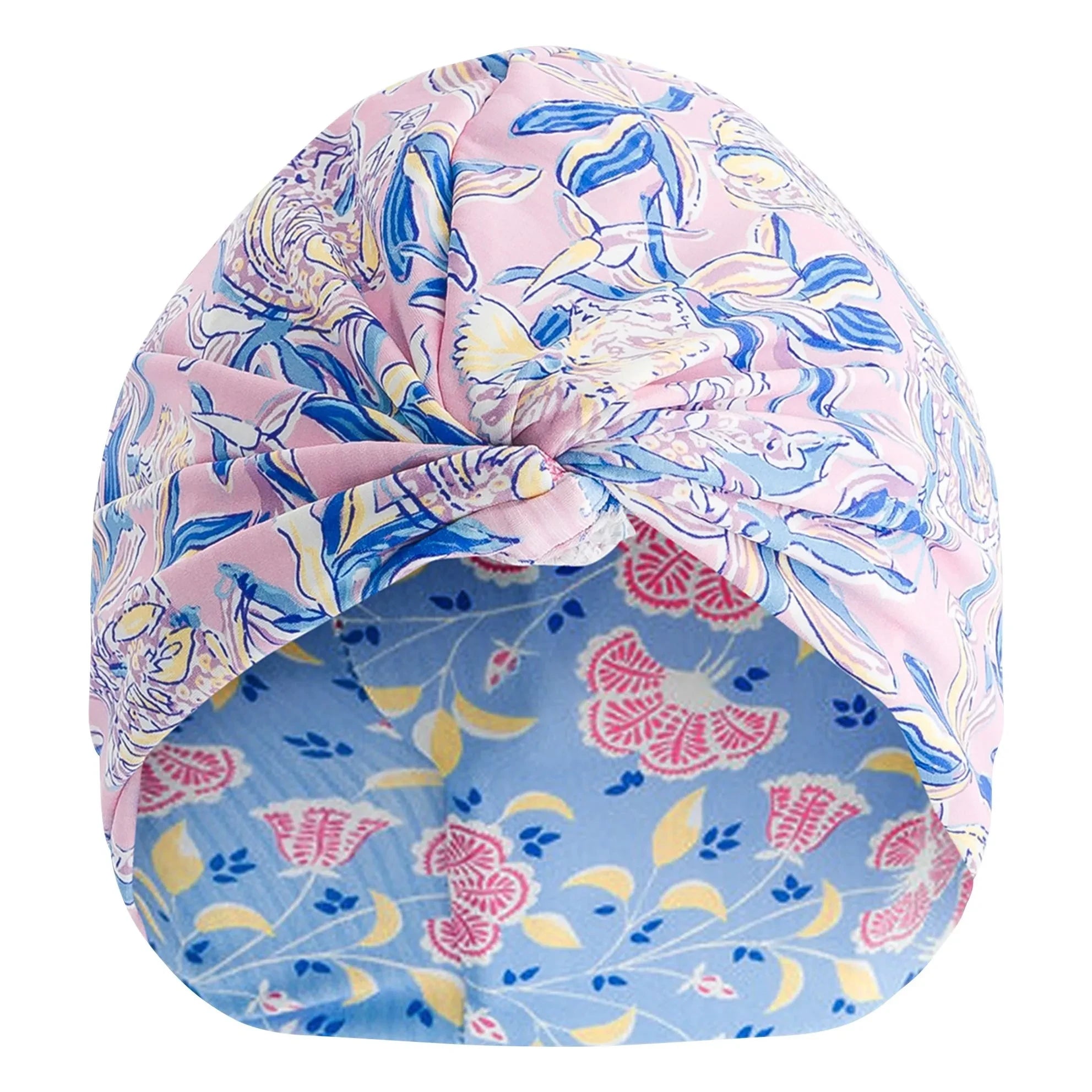 Louise Misha - Gorro de baño Abina con estampado floral Fibras recicladas | Azul