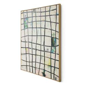 HKliving - Cuadro abstracto enmarcado | Beige