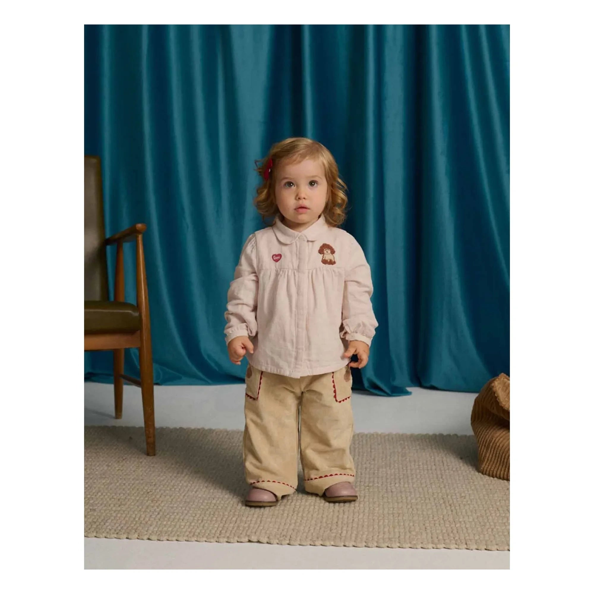 Gingersnaps - Blusa Bordada Blanca | Rosa Claro