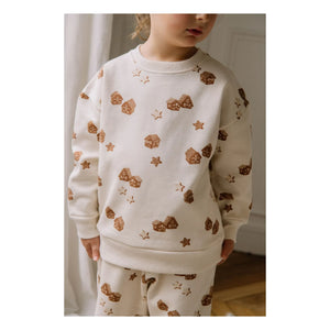 Studio Bohème - Noel Ayısı Sweatshirt Organik Pamuk | Ecru