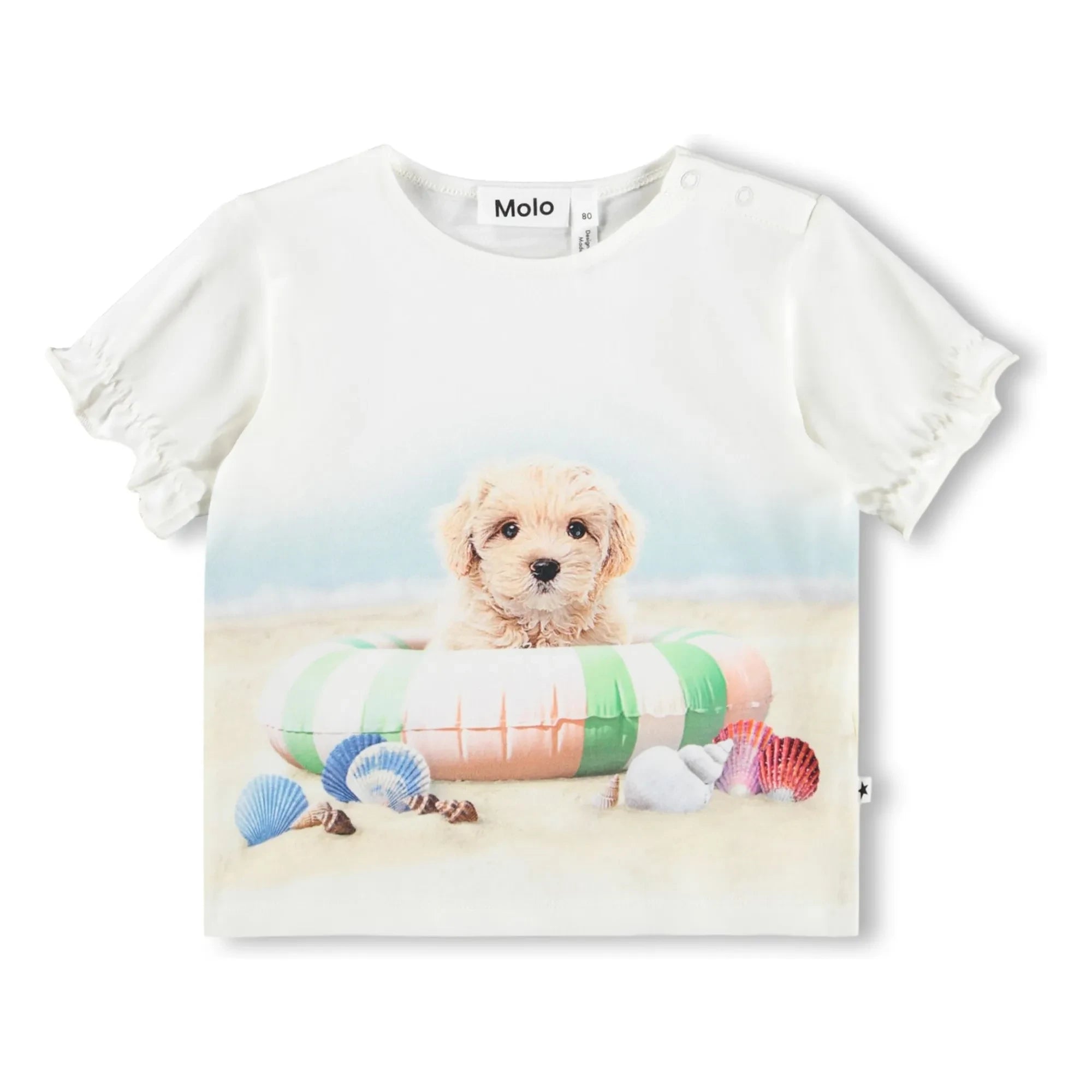 Molo - Camiseta de Algodón Orgánico Eline Dog | Blanco