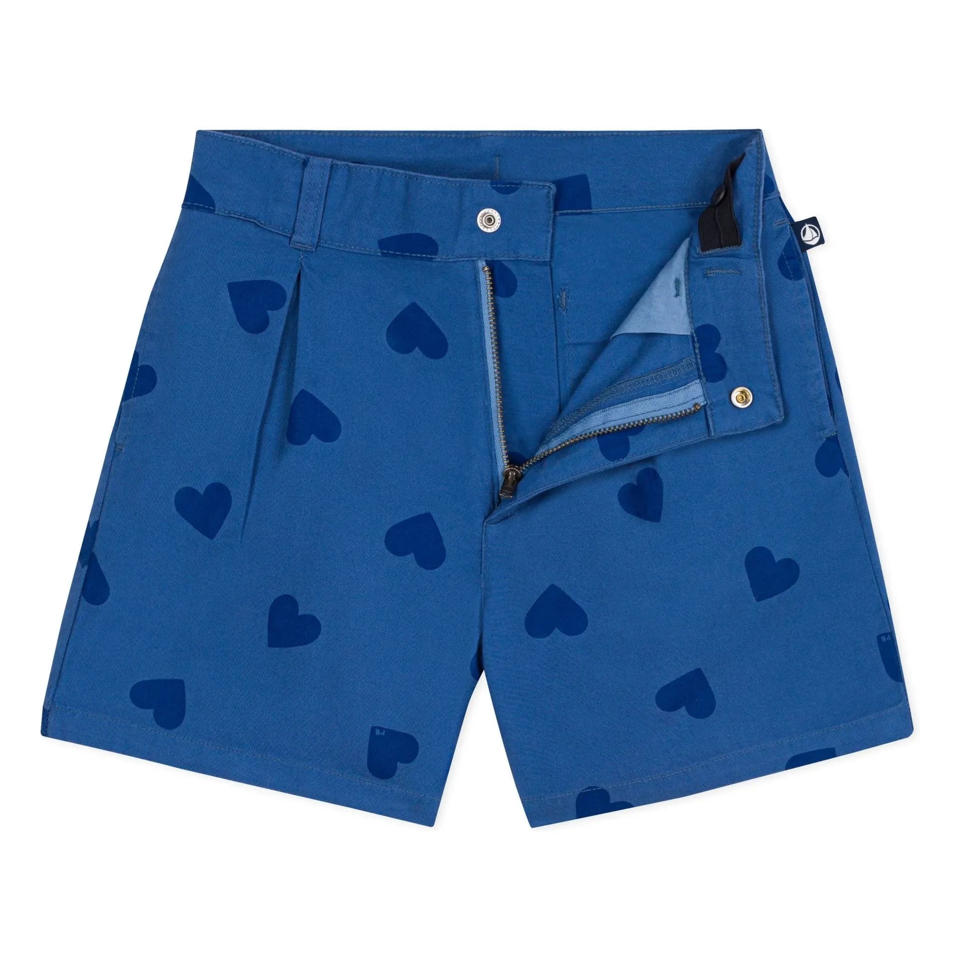 Petit Bateau - Pantalones cortos Bleurie de algodón orgánico | Azul marino