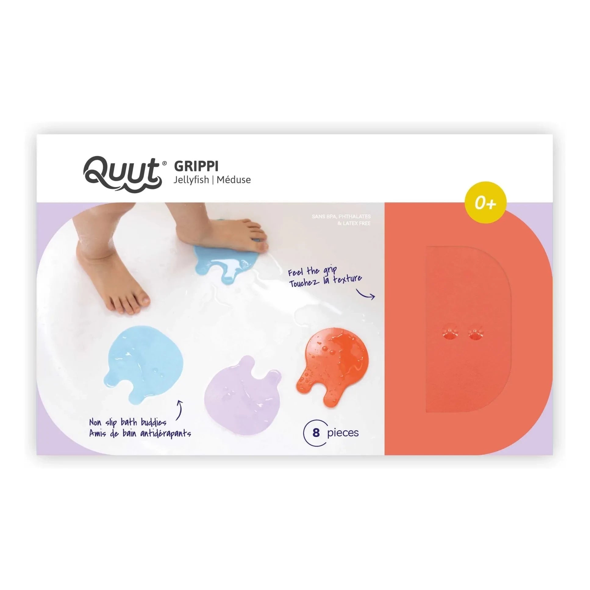 Quut - Alfombrillas de baño Grippi - Set de 8 | Coral