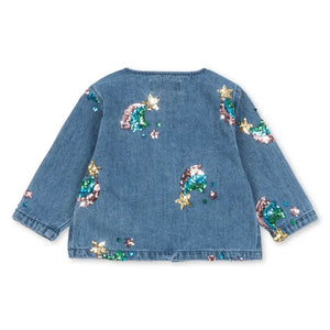 Konges Sløjd - Chaqueta Magot de algodón orgánico con lentejuelas | Azul