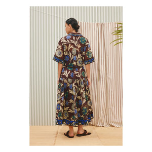 Alémais - Vestido Jasper de seda y algodón | Chocolate