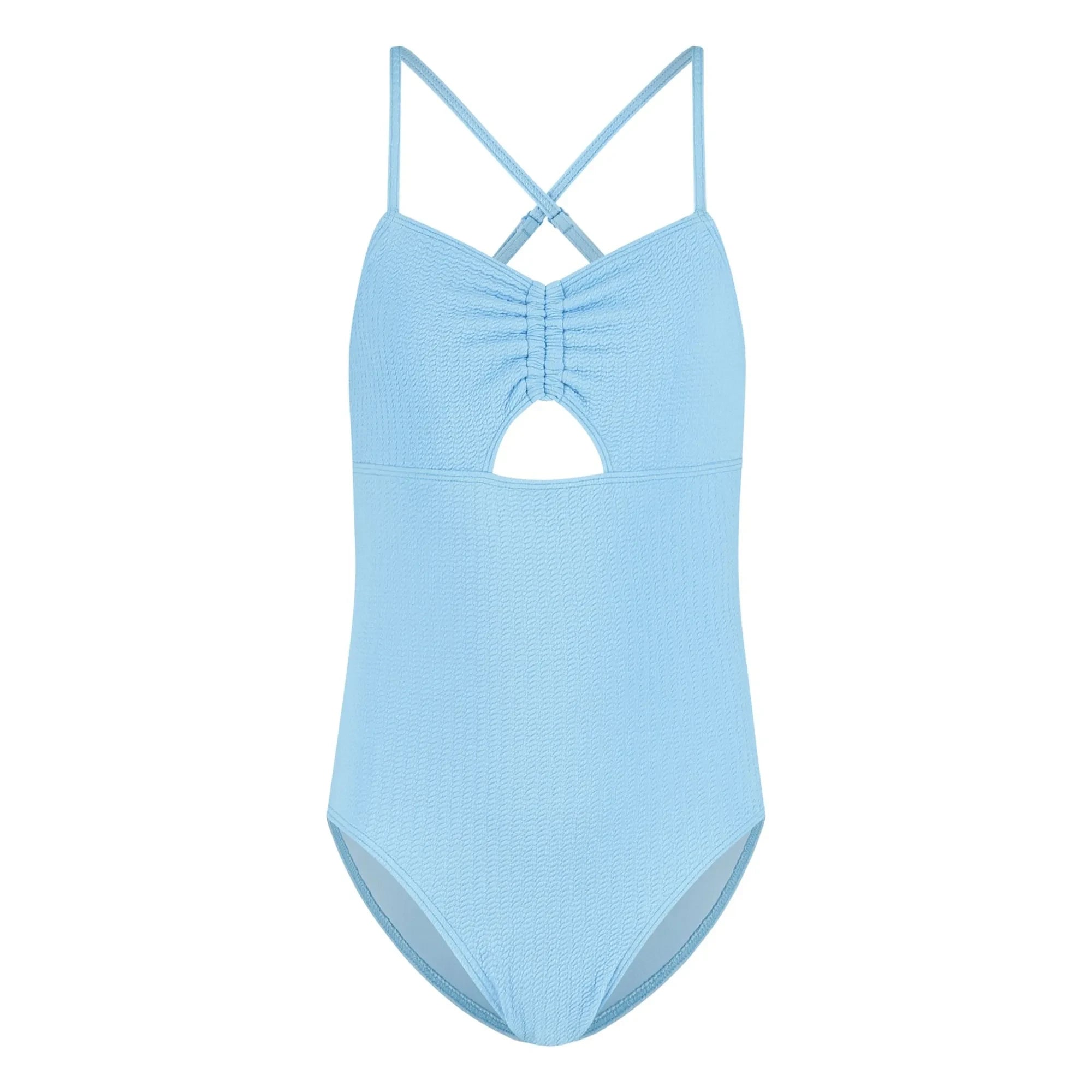 Beachlife - Traje de Baño Fruncido Texturizado | Azul claro