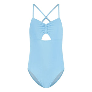 Beachlife - Traje de Baño Fruncido Texturizado | Azul claro