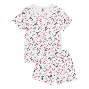 Petit Bateau - Pijama corto París | Blanco