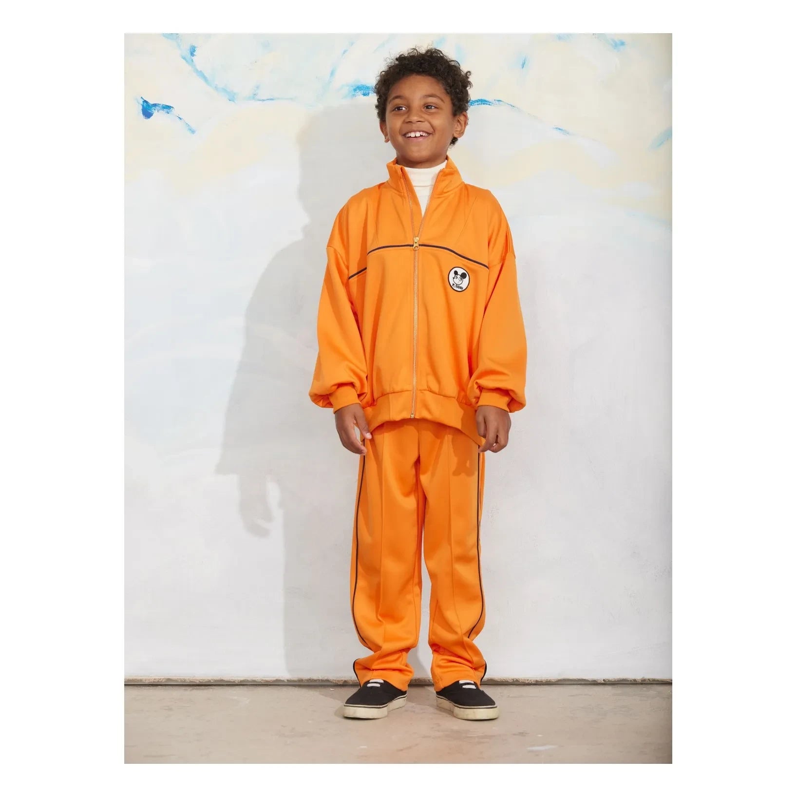 Mini Rodini - Sudadera Sport con cremallera de fibras recicladas | Naranja