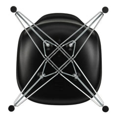 Vitra - Silla DSR Plástico - Base cromada - Charles & Ray Eames | Negro